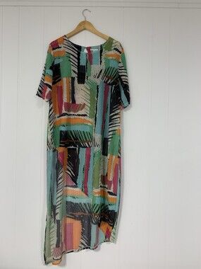 EST. 1946 XL Sheer Colorful Knit Dress Tunic Cover Up Beach Boho Festival